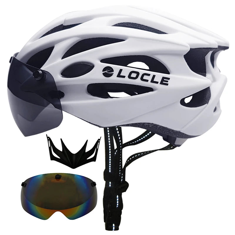 🚴 Casque de vélo LOCLE avec lunettes magnétiques – Casque VTT et vélo de route ultraléger avec visière pare-soleil