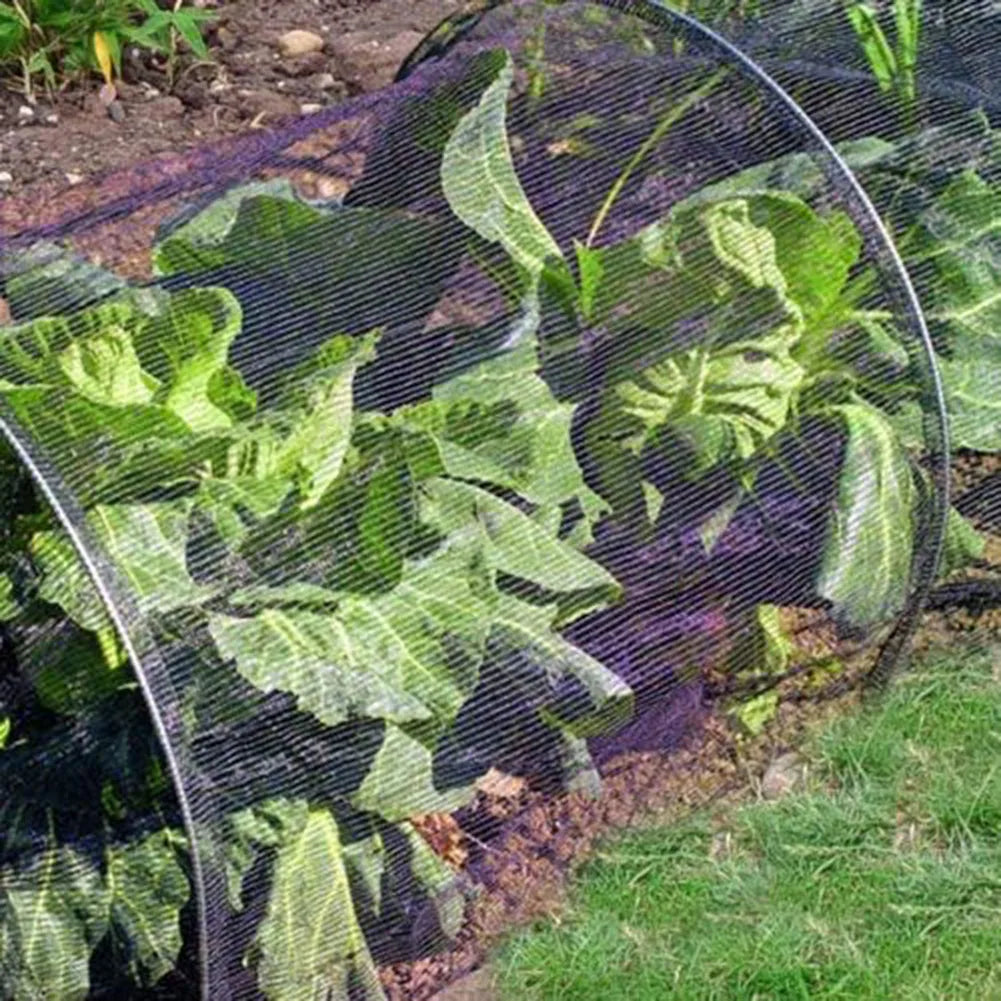 Tunnel de jardin en filet anti-insectes 300 x 45 x 45 cm – Protection en maille noire pour légumes