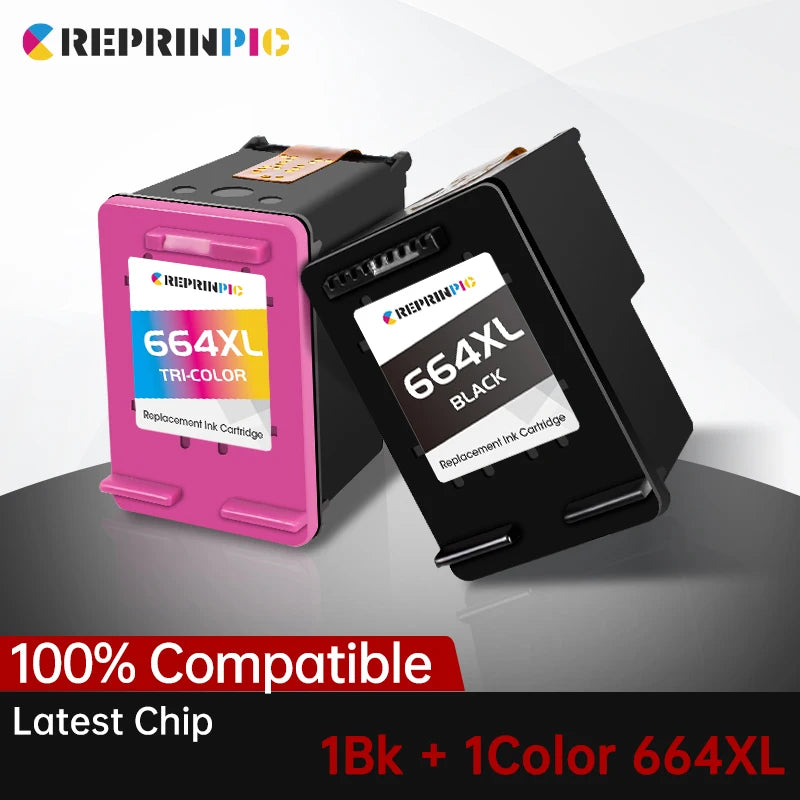Reprinpic 664XL Tintenpatrone, kompatibel mit HP DeskJet Druckern