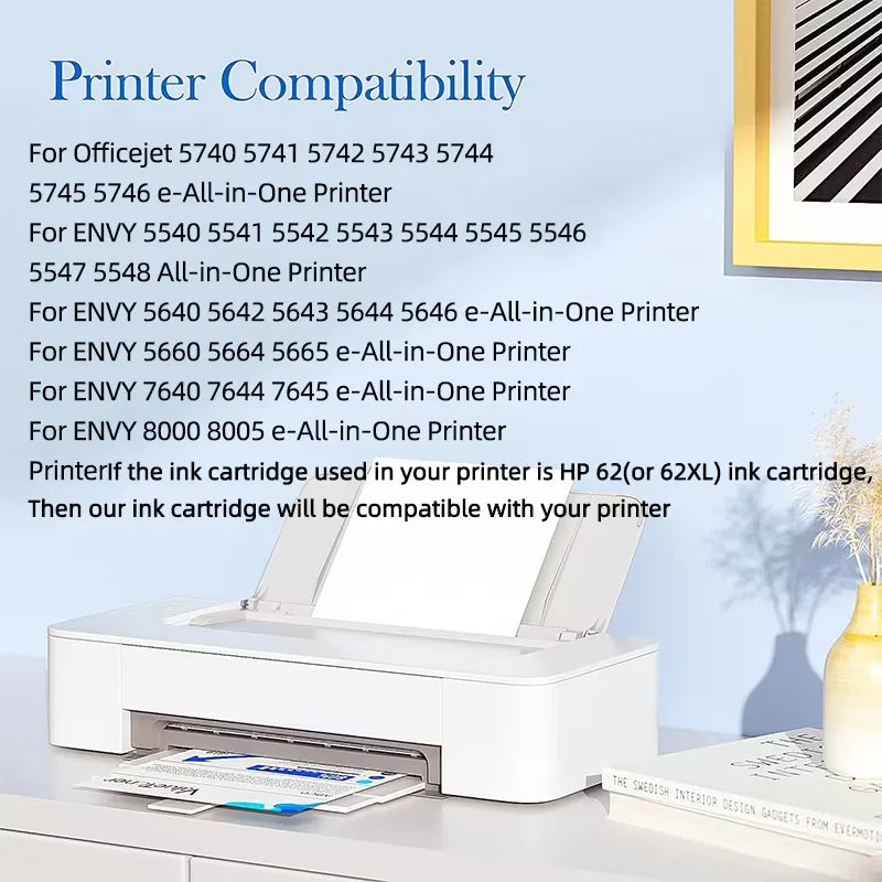 REPRINPIC 62XL Compatible Ink Cartridge – Geschikt voor HP 62 XL (Zwart & Kleur)