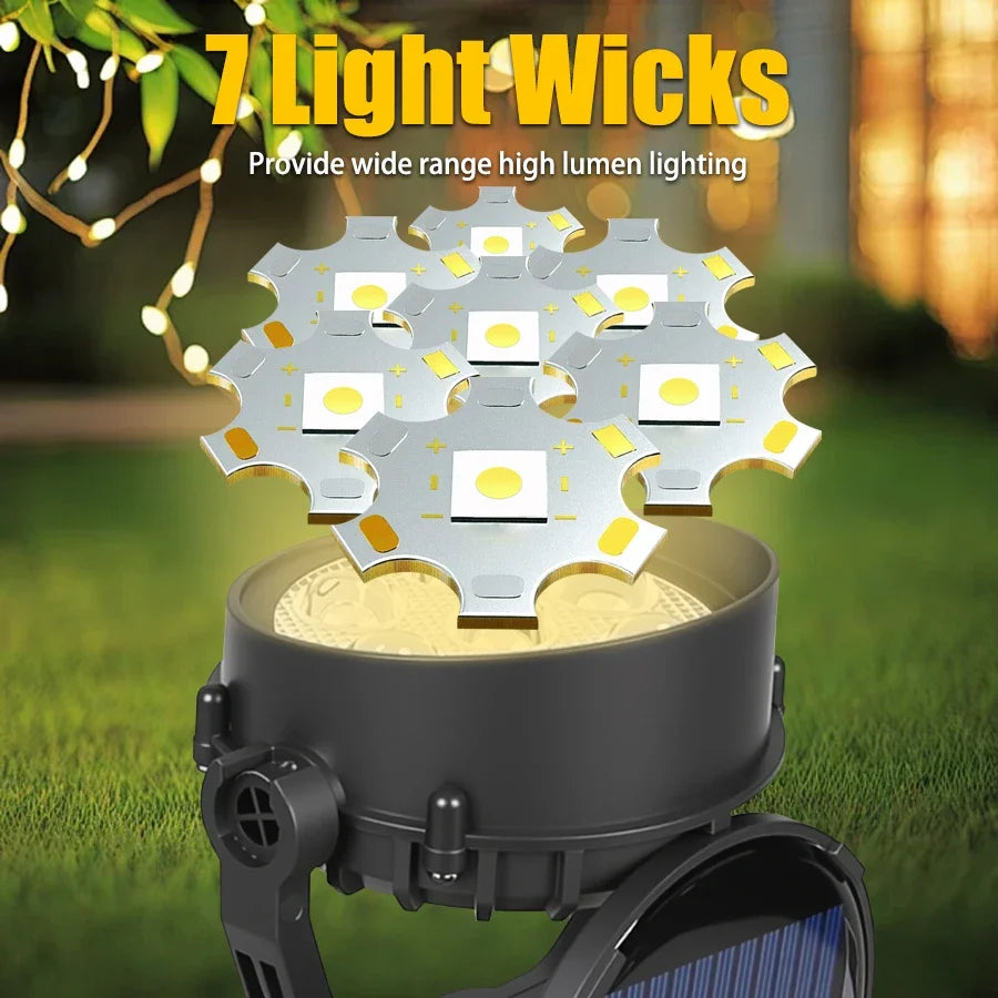 🌈 Heinast 9 LED Solar-Strahler RGB – IP65 Wasserdichte Gartenstrahler (dimmbar)