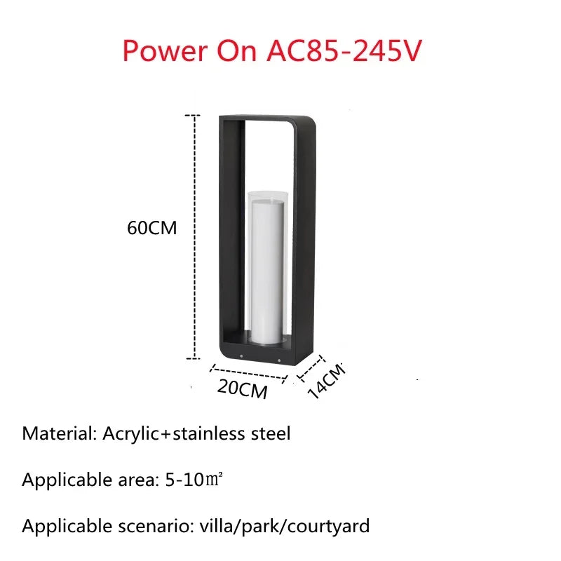 🌿 Lampe de jardin LED IISINUO – Lampe de pelouse paysagère en acier inoxydable IP65 (85-265V)