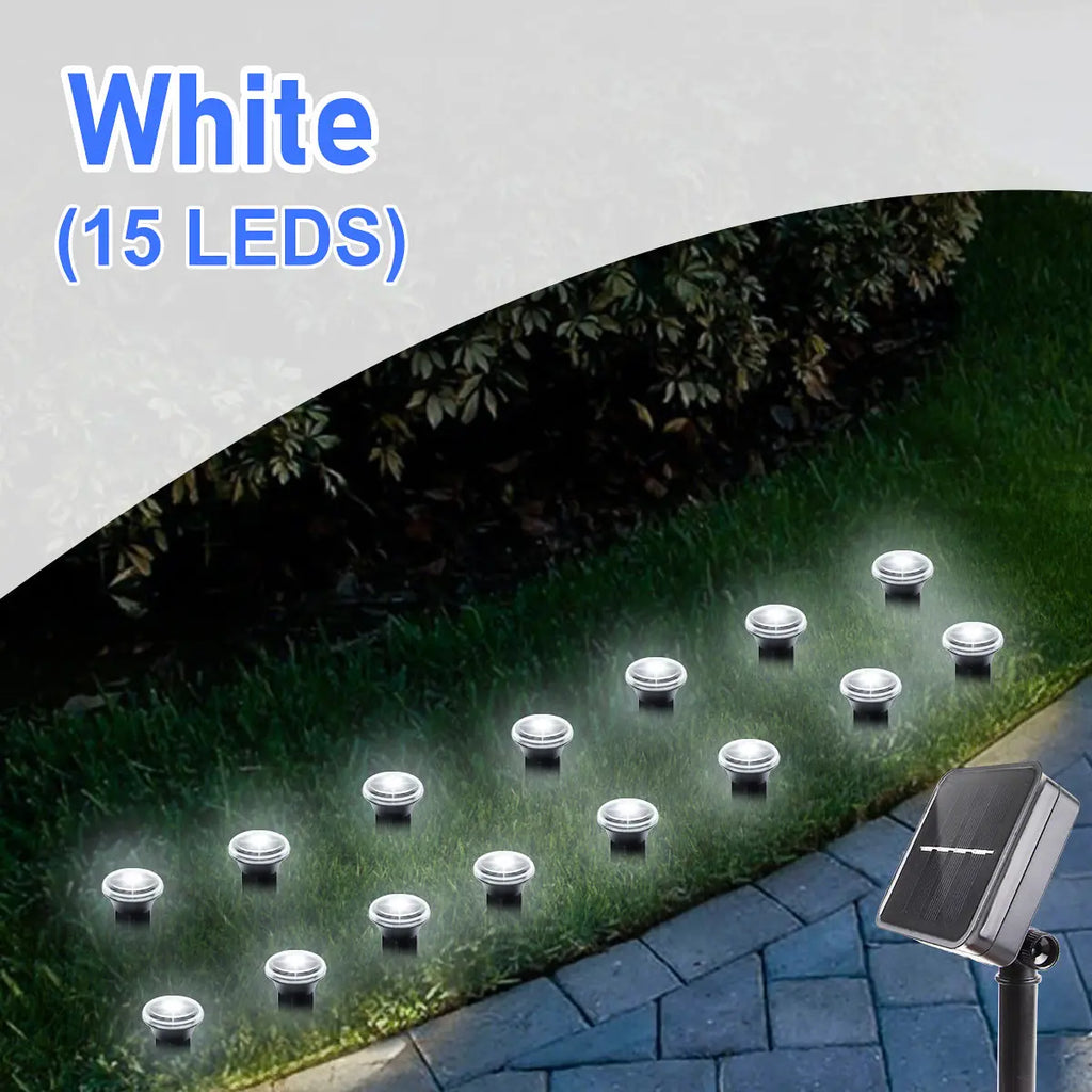 🌟 Lampe de chemin solaire à LED – 15/30 LED avec 8 modes d'éclairage (étanche)