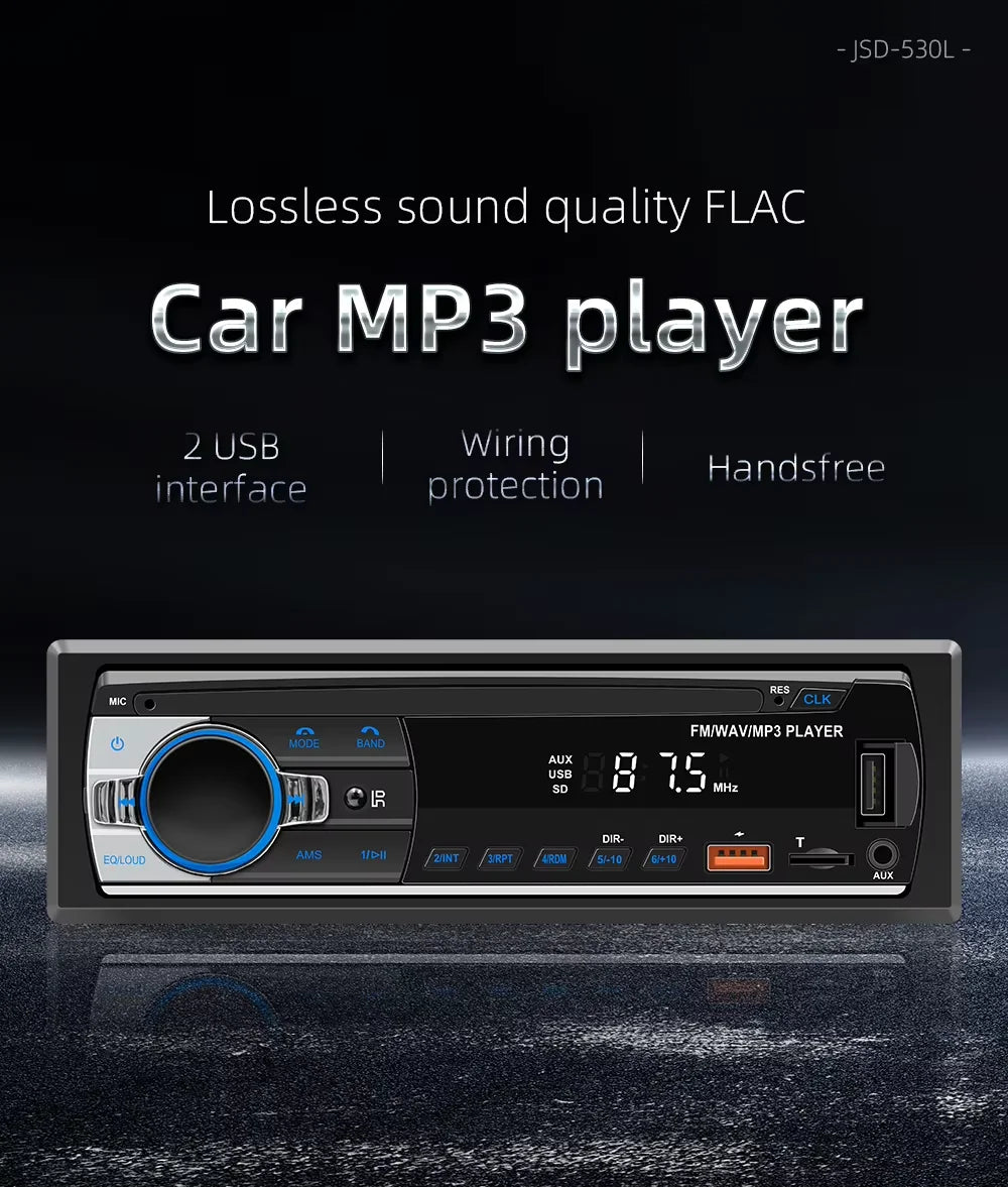 Autoradio stéréo Bluetooth BQCC 60 W x4 – Lecteur MP3 avec radio FM, USB et carte SD