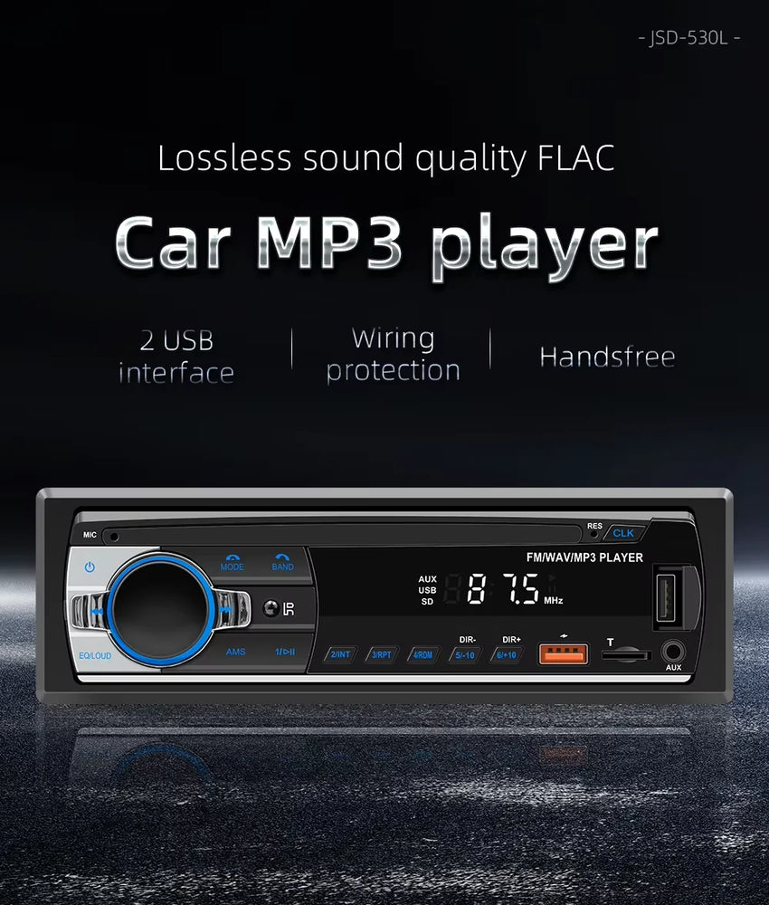 Autoradio stéréo Bluetooth BQCC 60 W x4 – Lecteur MP3 avec radio FM, USB et carte SD
