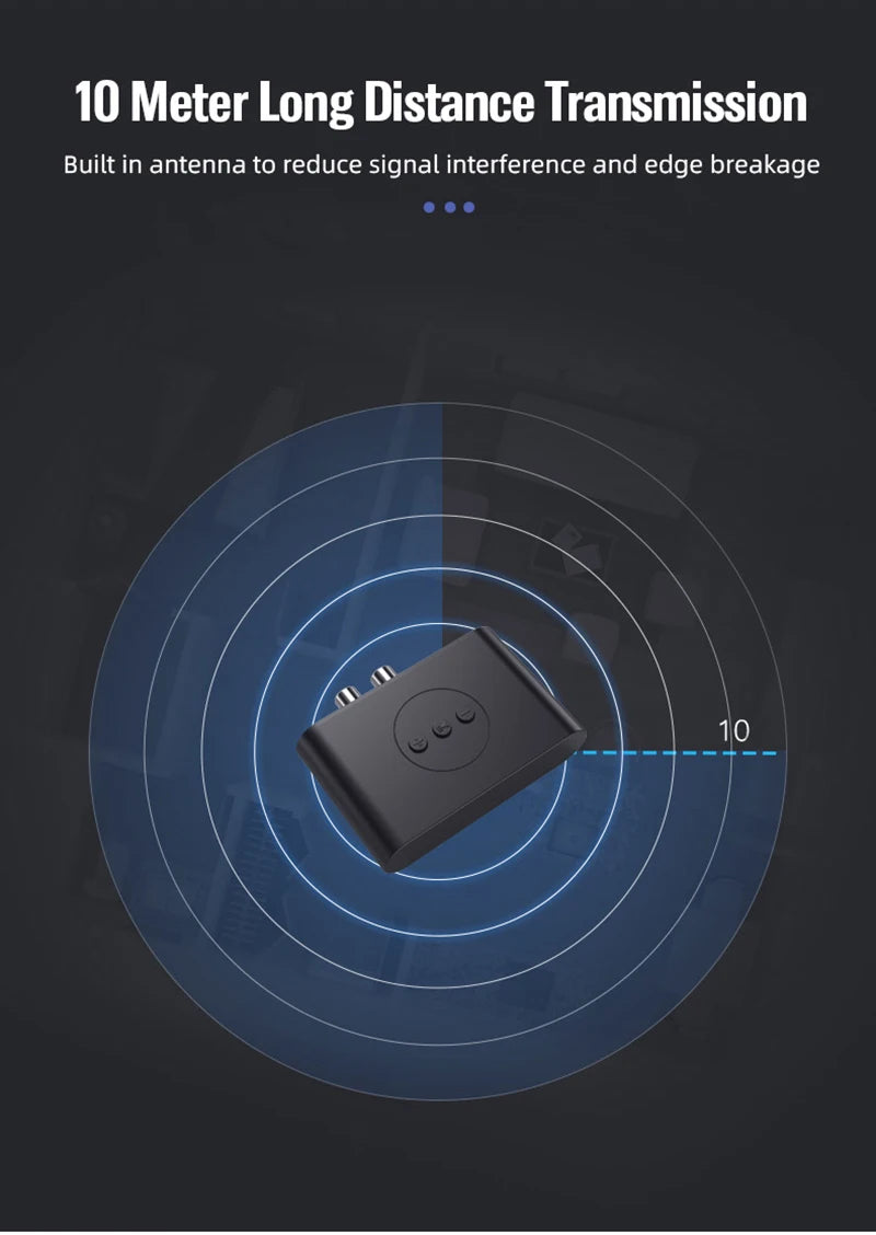 Bluetooth 5.2 Audio Receiver met NFC – Draadloze AUX & RCA Adapter voor Auto, Speakers en Versterkers