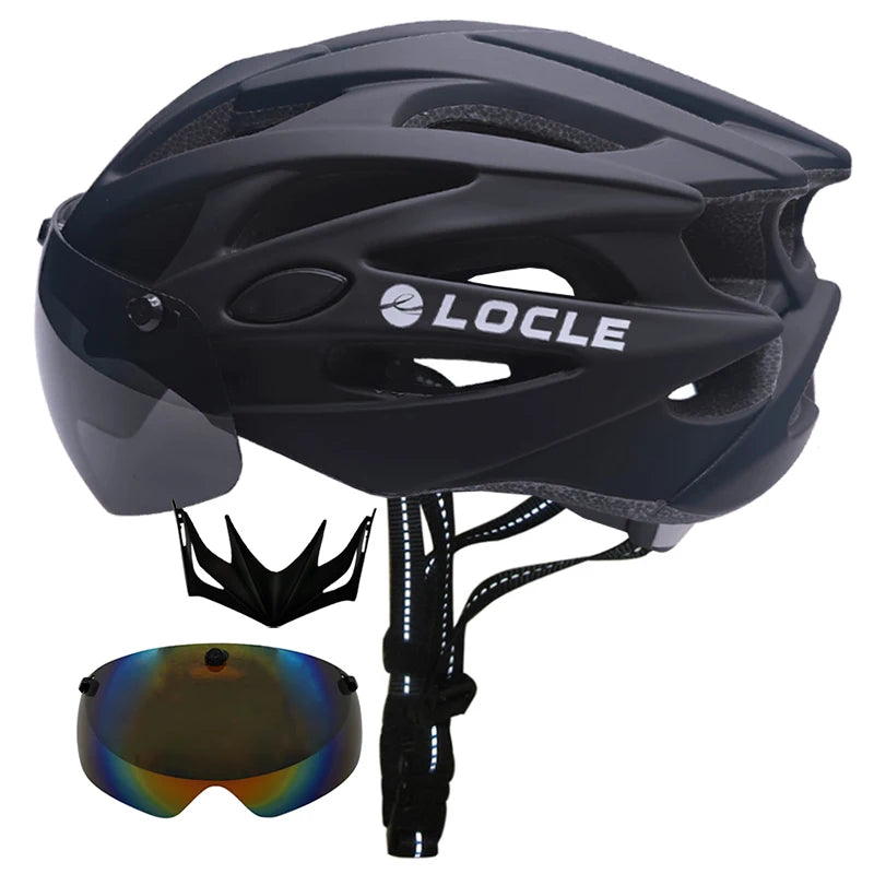 🚴 Casque de vélo LOCLE avec lunettes magnétiques – Casque VTT et vélo de route ultraléger avec visière pare-soleil