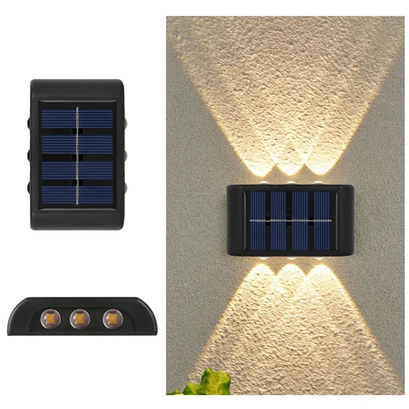 🔆 ZHIYU Solar Wandlamp Up & Down – Waterdichte LED Wall Washer