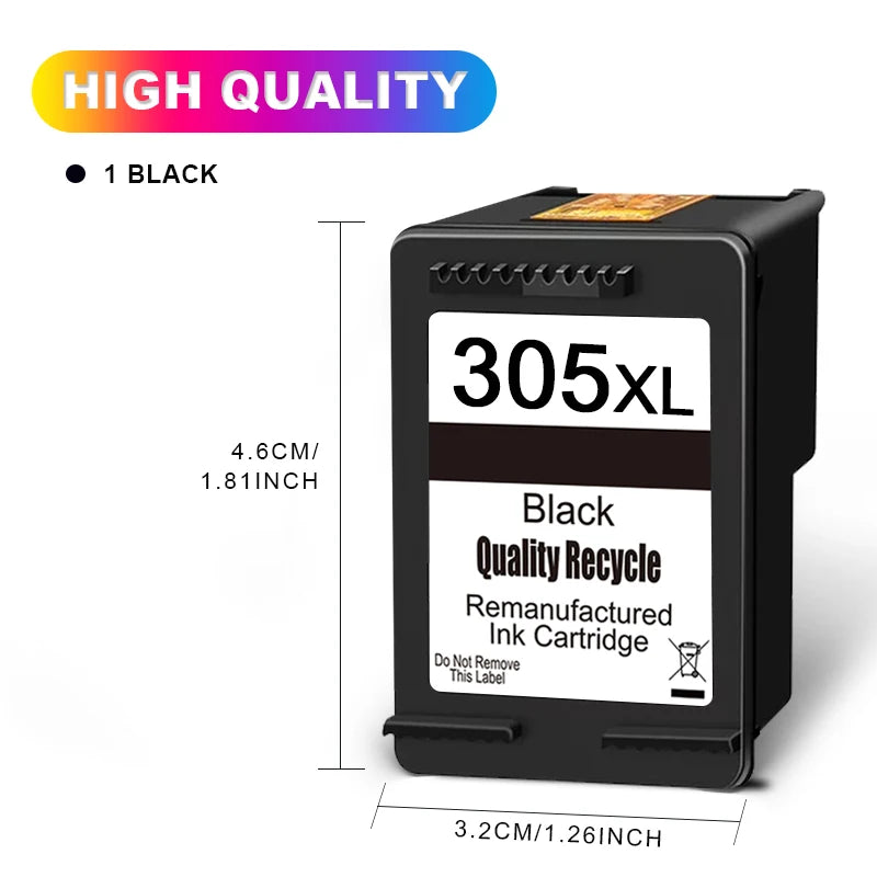 KT INK 305 XL High Yield Inktcartridge (Zwart & Tri-Color) voor HP DeskJet & ENVY