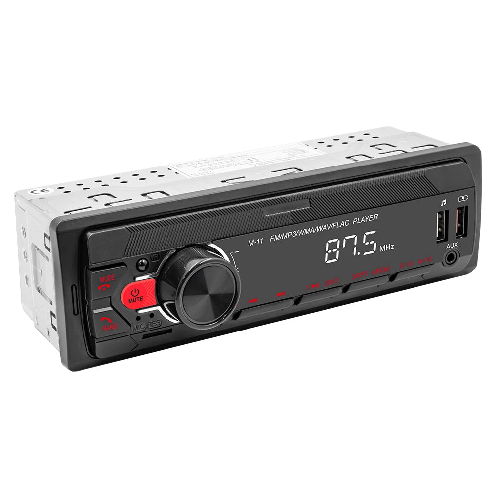 Podofo 1DIN Bluetooth Autoradio MP3 Speler – FM Radio, USB, AUX & APP Remote Control
