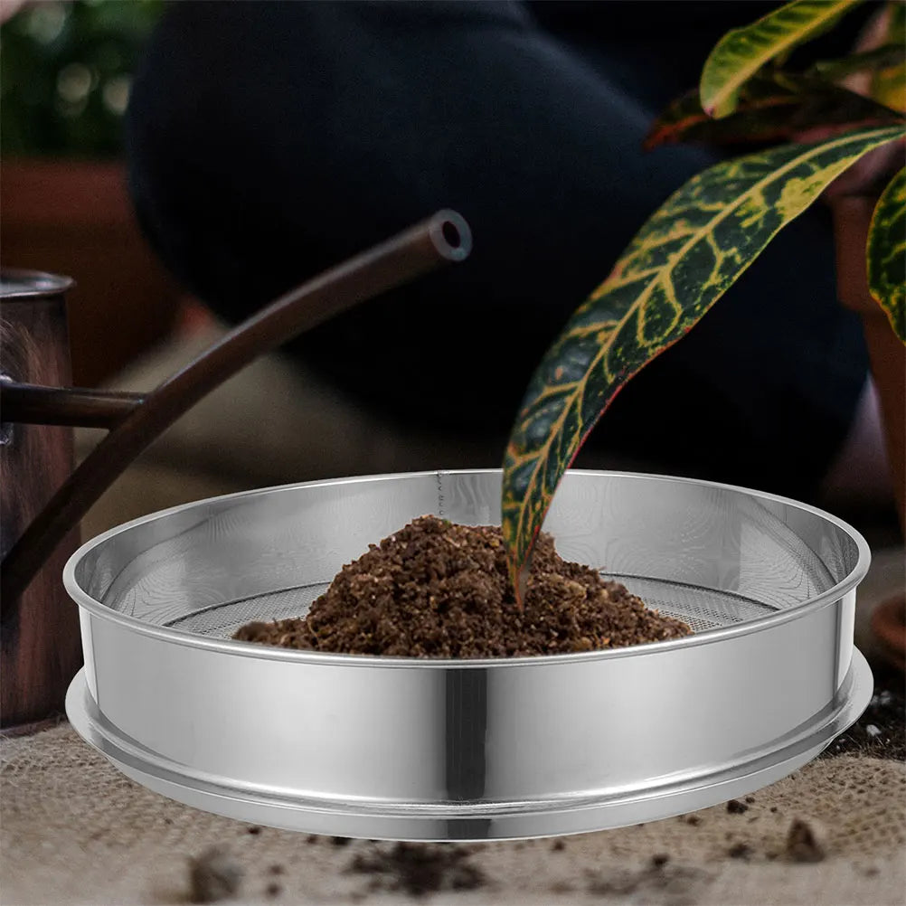 Ronde Tuinzeef van RVS – Compost Sifter & Bodem Zeef voor Grond Screening
