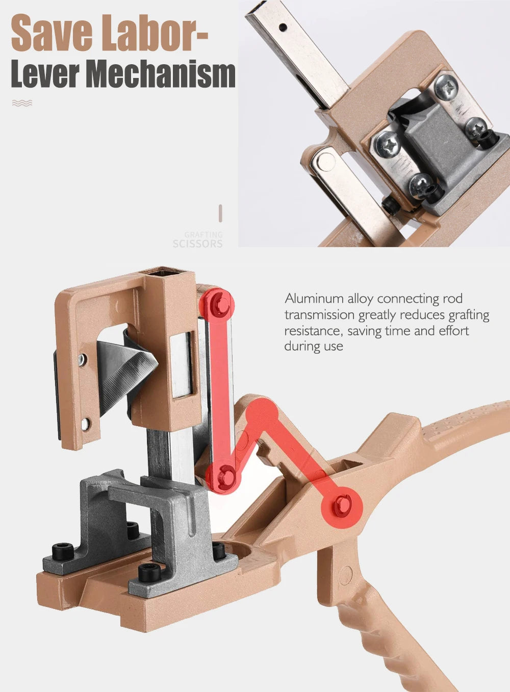 QDS V-Cut Entsnoeischaar – Professionele Grafting Shears (Snijdiepte 2,5 cm)