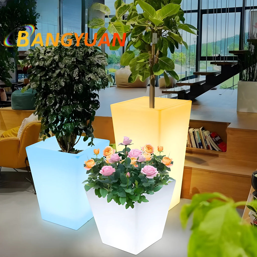 🌈 XMSJ LED Lichtgevende Bloempot – RGB Waterproof Design (Oplaadbaar)