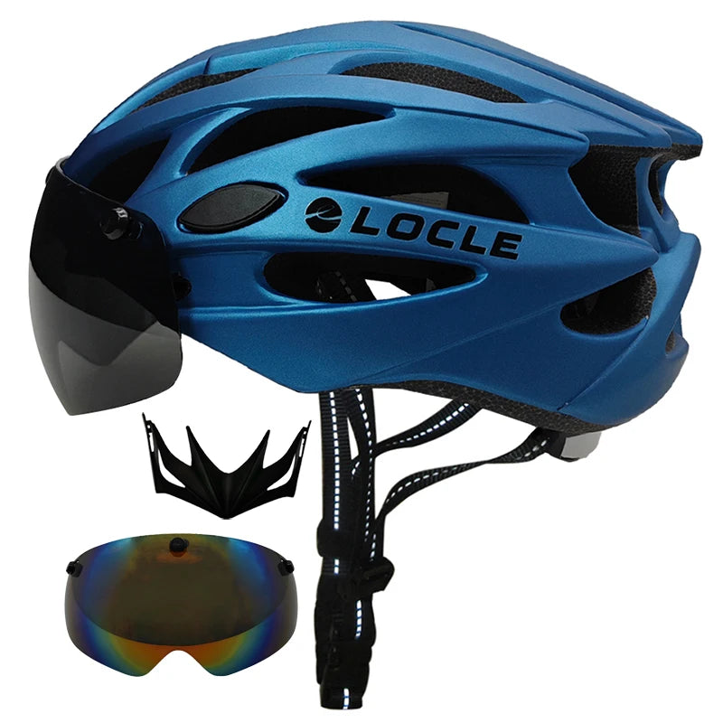 🚴 Casque de vélo LOCLE avec lunettes magnétiques – Casque VTT et vélo de route ultraléger avec visière pare-soleil