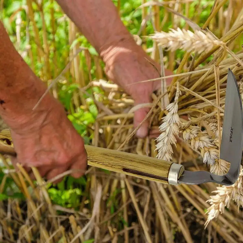 RVS Tuinsikkel – Handmatige Onkruidsteker & Grassnijder voor Snel Tuinwerk