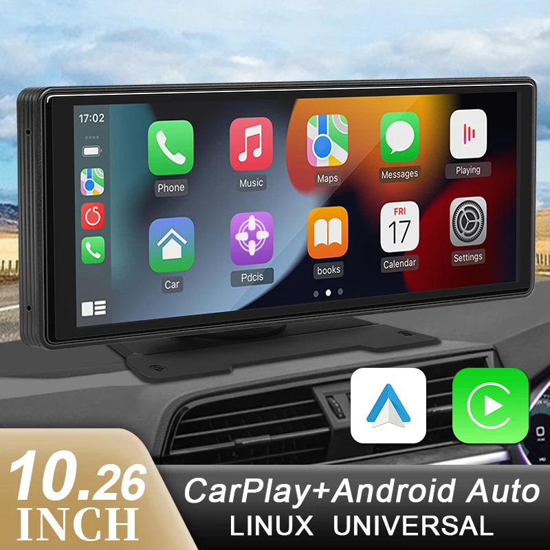 10.26" Car Mirror Radio Multimedia Player – Wireless CarPlay & Android Auto met Bluetooth