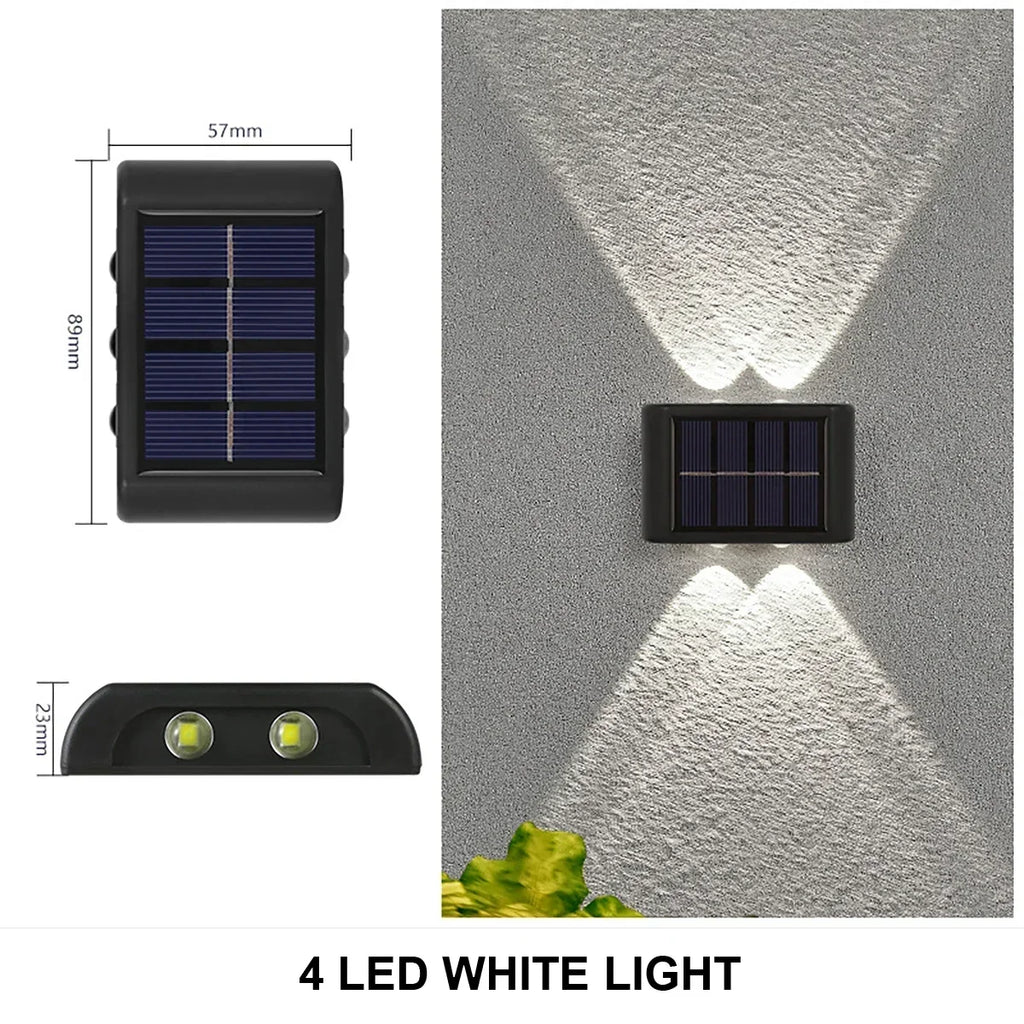 🔆 ZHIYU Solar Wandlamp Up & Down – Waterdichte LED Wall Washer