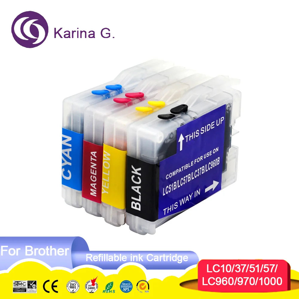 Karina G. LC10 / LC37 / LC51 / LC57 / LC960 / LC970 / LC1000 Hervulbare Cartridge voor Brother