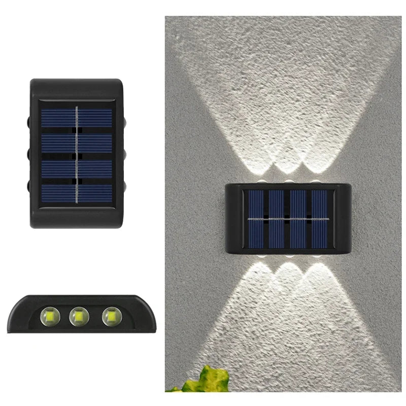 🔆 ZHIYU Solar Wandlamp Up & Down – Waterdichte LED Wall Washer