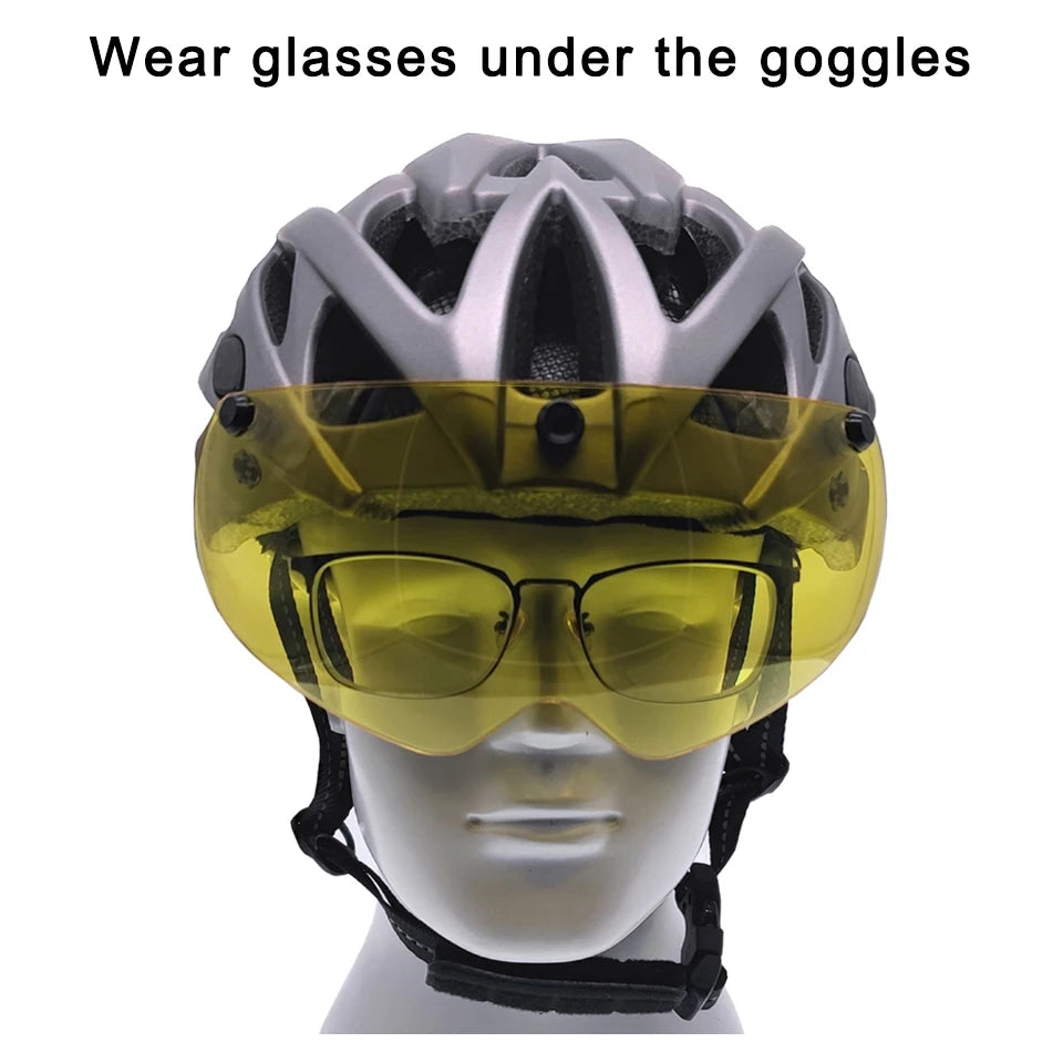 🚴 Casque de vélo LOCLE avec lunettes magnétiques – Casque VTT et vélo de route ultraléger avec visière pare-soleil