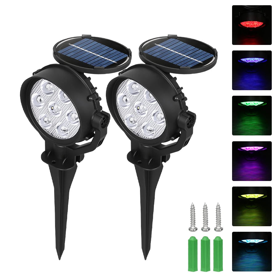 🌈 Heinast 9 LED Solar-Strahler RGB – IP65 Wasserdichte Gartenstrahler (dimmbar)