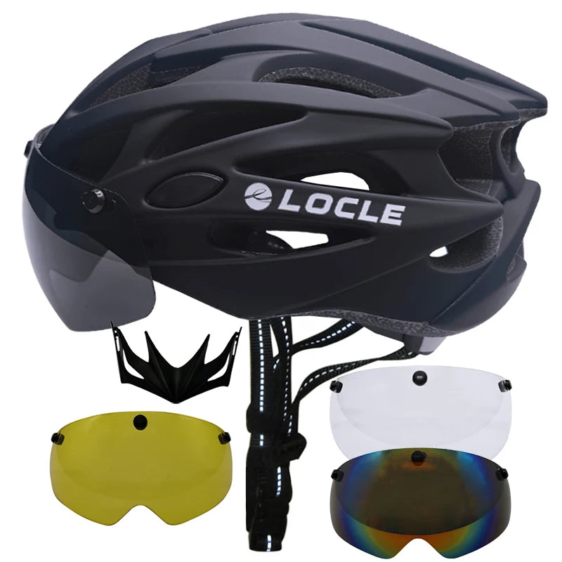 🚴 Casque de vélo LOCLE avec lunettes magnétiques – Casque VTT et vélo de route ultraléger avec visière pare-soleil
