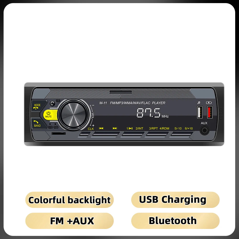 Podofo 1DIN Bluetooth Autoradio MP3 Speler – FM Radio, USB, TF & AUX met Afstandsbediening
