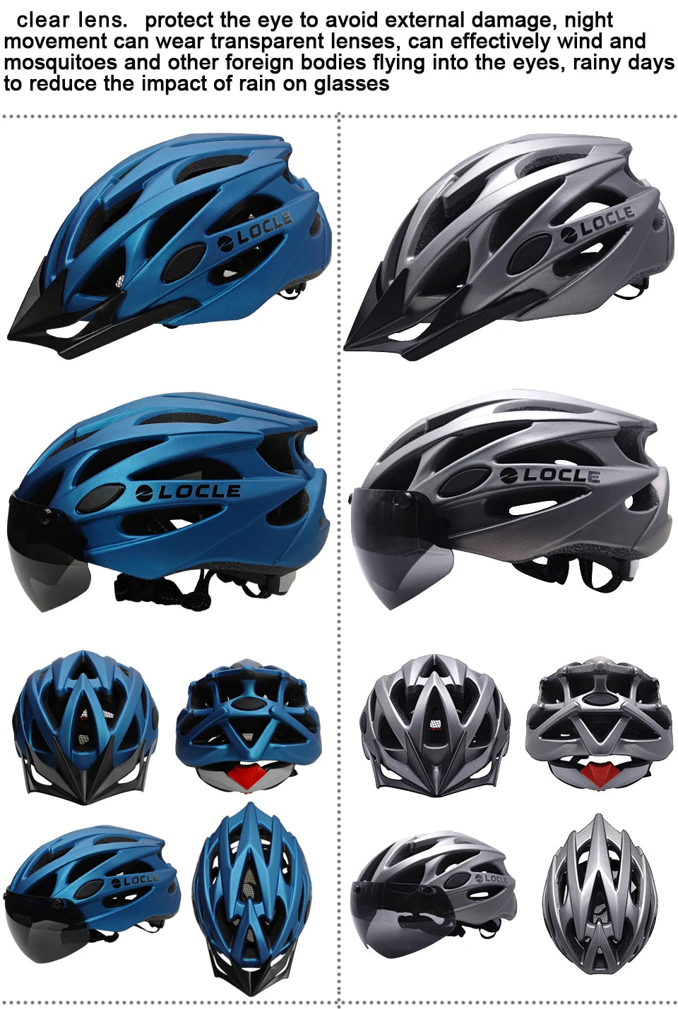 🚴 Casque de vélo LOCLE avec lunettes magnétiques – Casque VTT et vélo de route ultraléger avec visière pare-soleil
