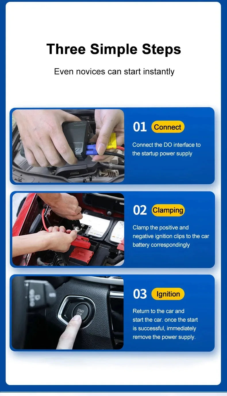 EAFC 2000A Starthilfegerät für Autos – 12V Batterieverstärker & Powerbank (600A / 2000A)
