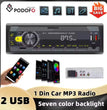 Podofo 1DIN Bluetooth Autoradio MP3 Speler – FM Radio, USB, TF & AUX met Afstandsbediening