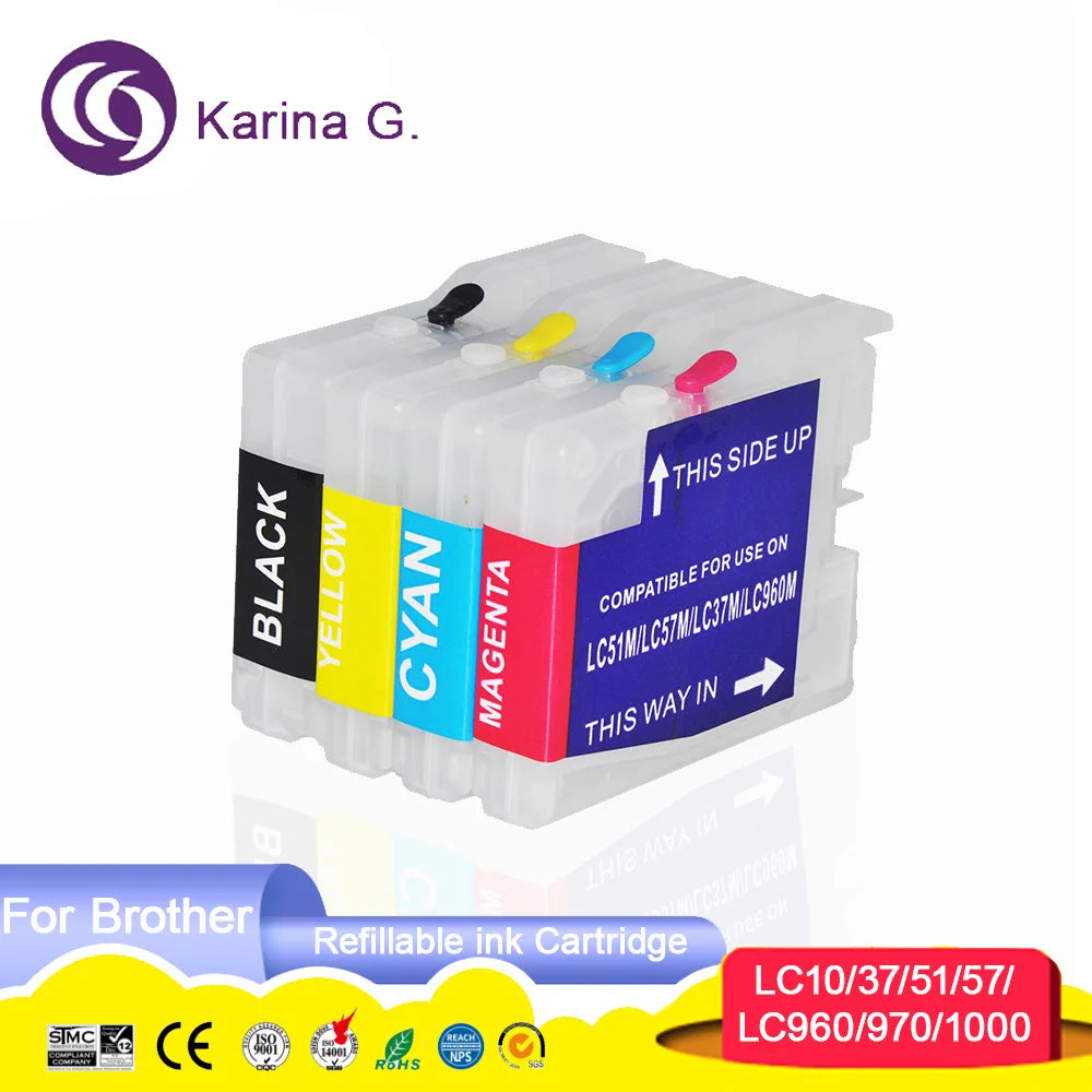 Karina G. LC10 / LC37 / LC51 / LC57 / LC960 / LC970 / LC1000 Hervulbare Cartridge voor Brother