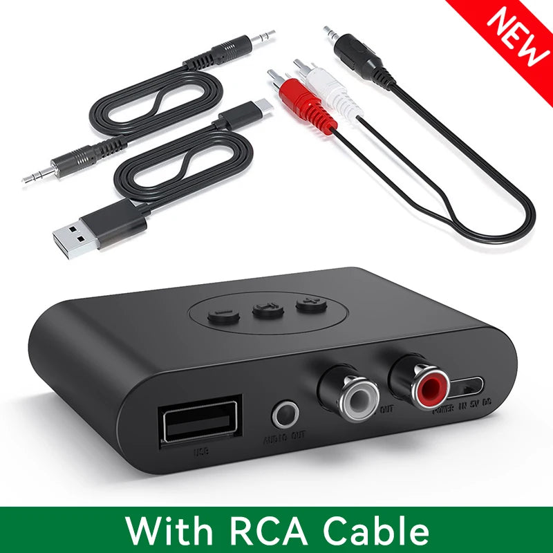 Bluetooth 5.2 Audio Receiver met NFC – Draadloze AUX & RCA Adapter voor Auto, Speakers en Versterkers