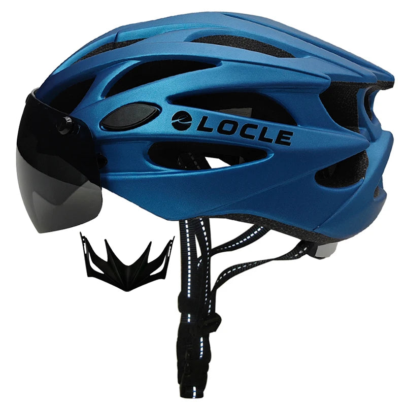 🚴 Casque de vélo LOCLE avec lunettes magnétiques – Casque VTT et vélo de route ultraléger avec visière pare-soleil