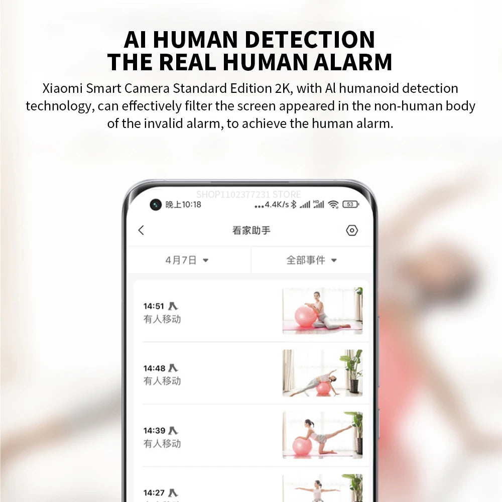Xiaomi Smart IP-Kamera Standard Edition 2K – 2K HD-Sicherheitskamera mit Nachtsicht und KI-Alarm