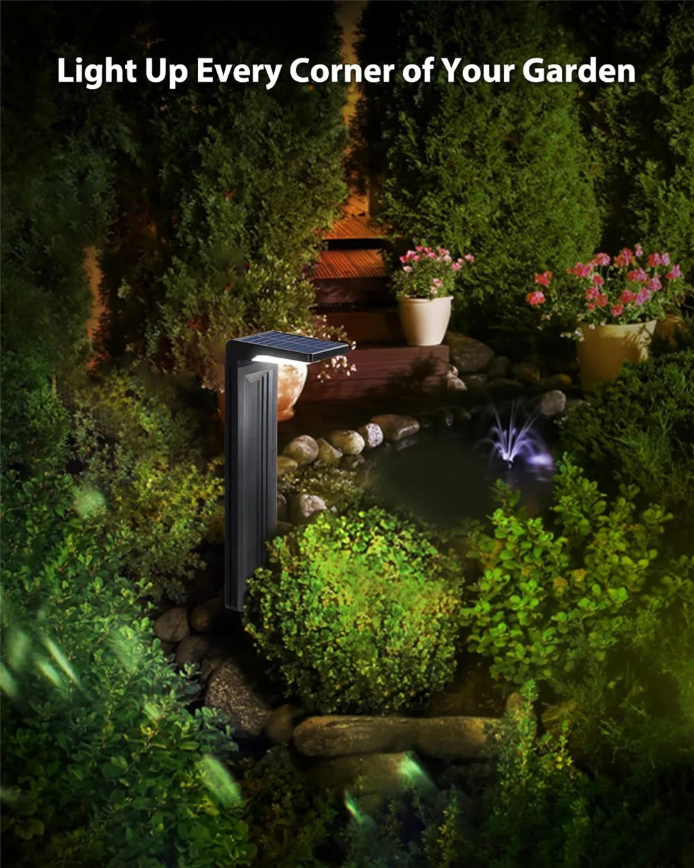 DVOLADOR Éclairage solaire de jardin – Lampes de pelouse LED étanches (IP65)