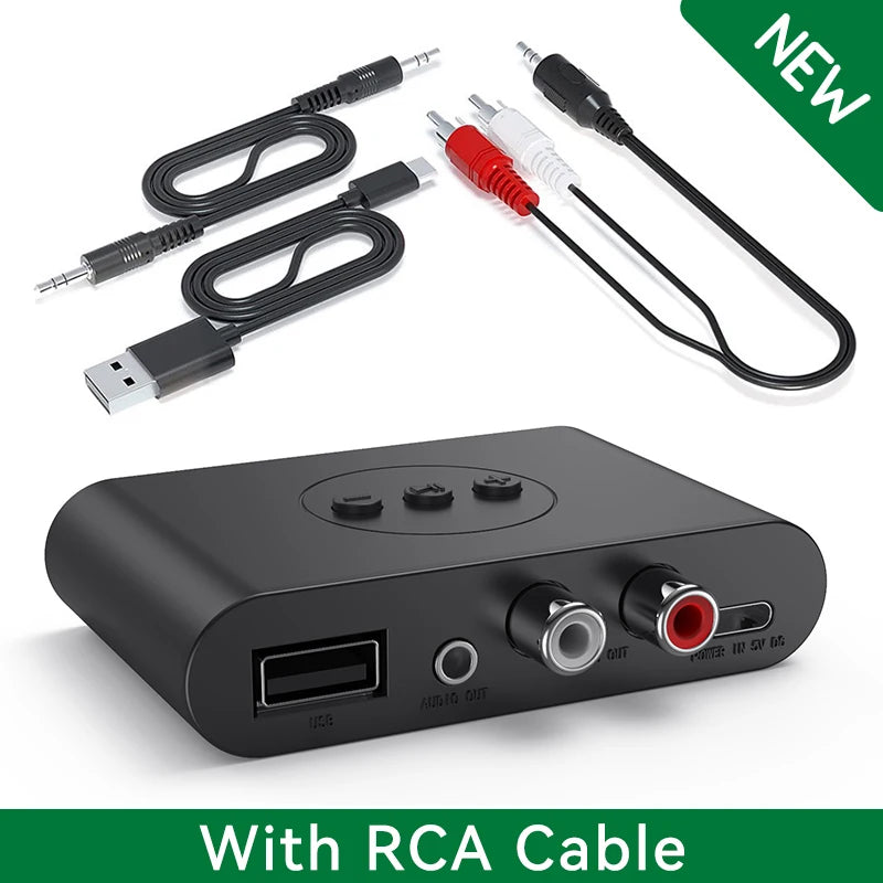 Bluetooth 5.2 Audio Receiver met NFC – Draadloze AUX & RCA Adapter voor Auto, Speakers en Versterkers