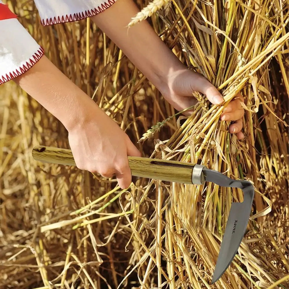 RVS Tuinsikkel – Handmatige Onkruidsteker & Grassnijder voor Snel Tuinwerk
