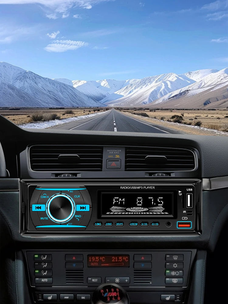 Hippcron 1DIN Bluetooth-Autoradio mit MP3-Player, UKW-Radio, USB, AUX und TF-Kartensteckplatz – 60 W