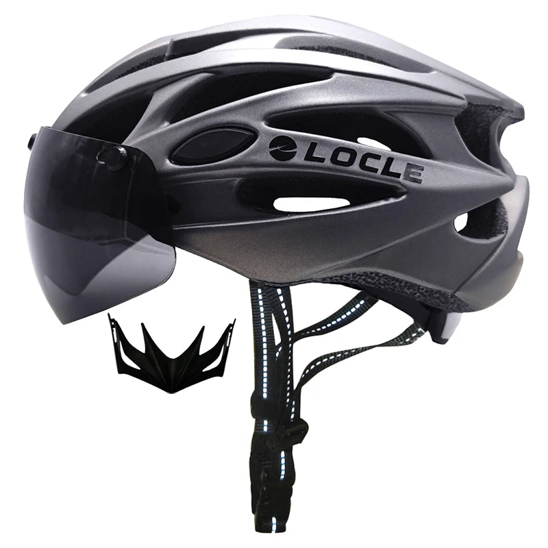🚴 Casque de vélo LOCLE avec lunettes magnétiques – Casque VTT et vélo de route ultraléger avec visière pare-soleil
