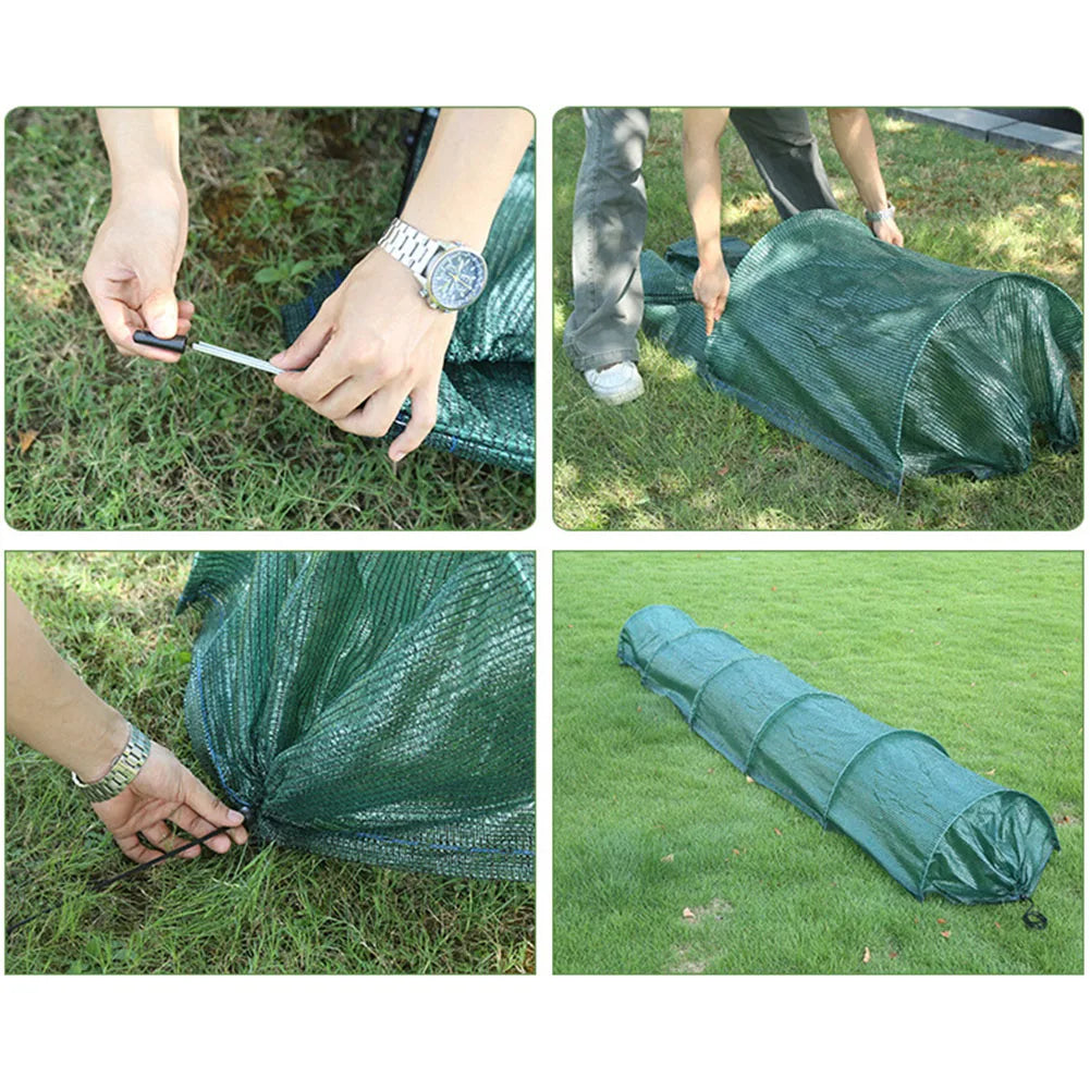 Tunnel de jardin en filet anti-insectes 300 x 45 x 45 cm – Protection en maille noire pour légumes