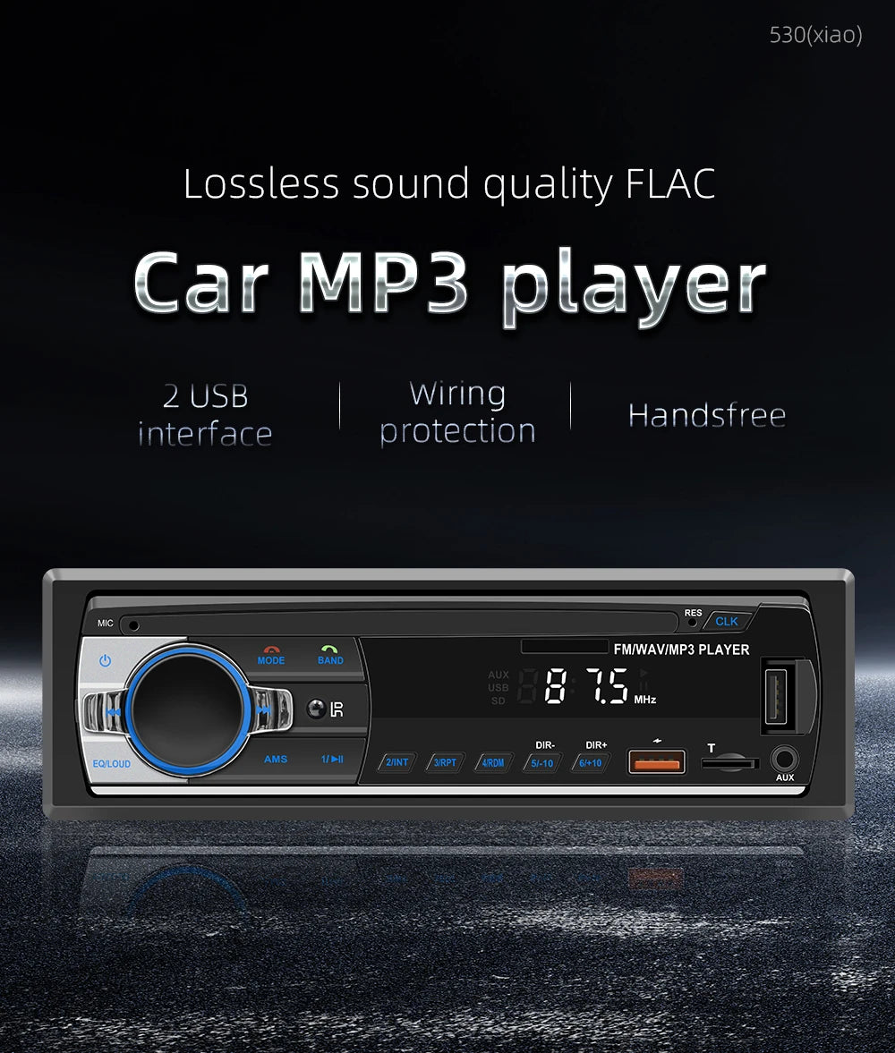 Autoradio stéréo Bluetooth BQCC 60 W x4 – Lecteur MP3 avec radio FM, USB et carte SD