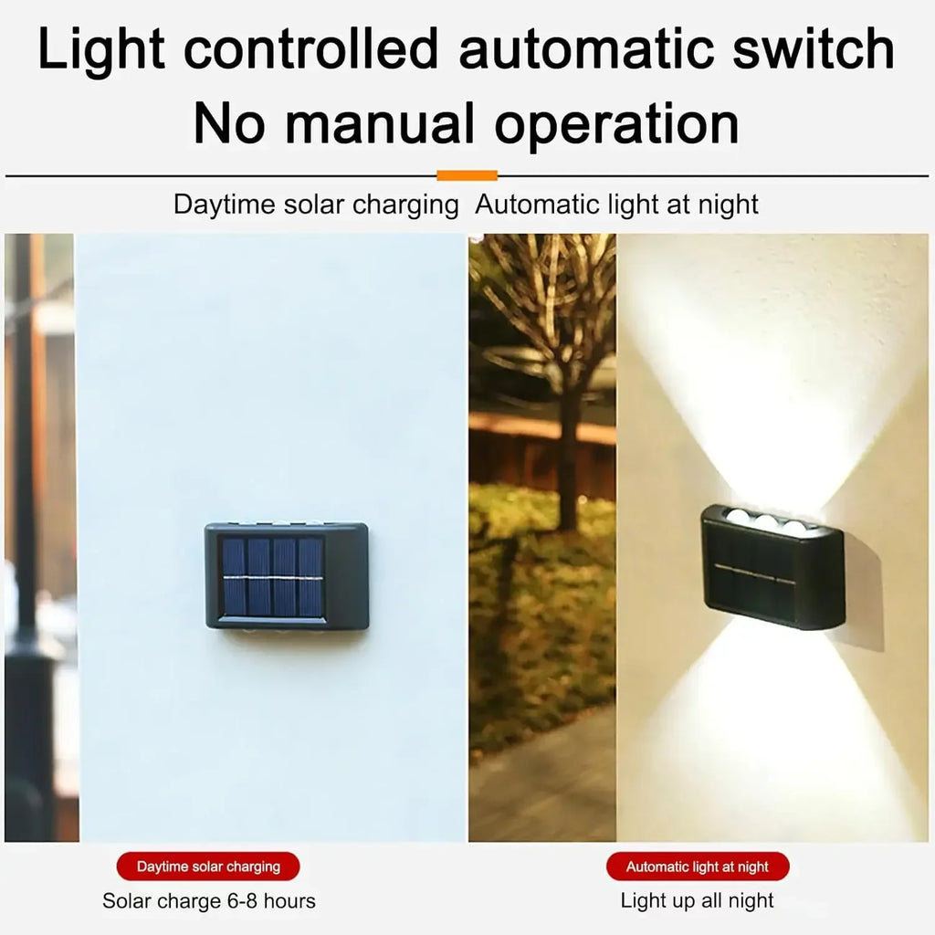 🔆 ZHIYU Solar Wandlamp Up & Down – Waterdichte LED Wall Washer