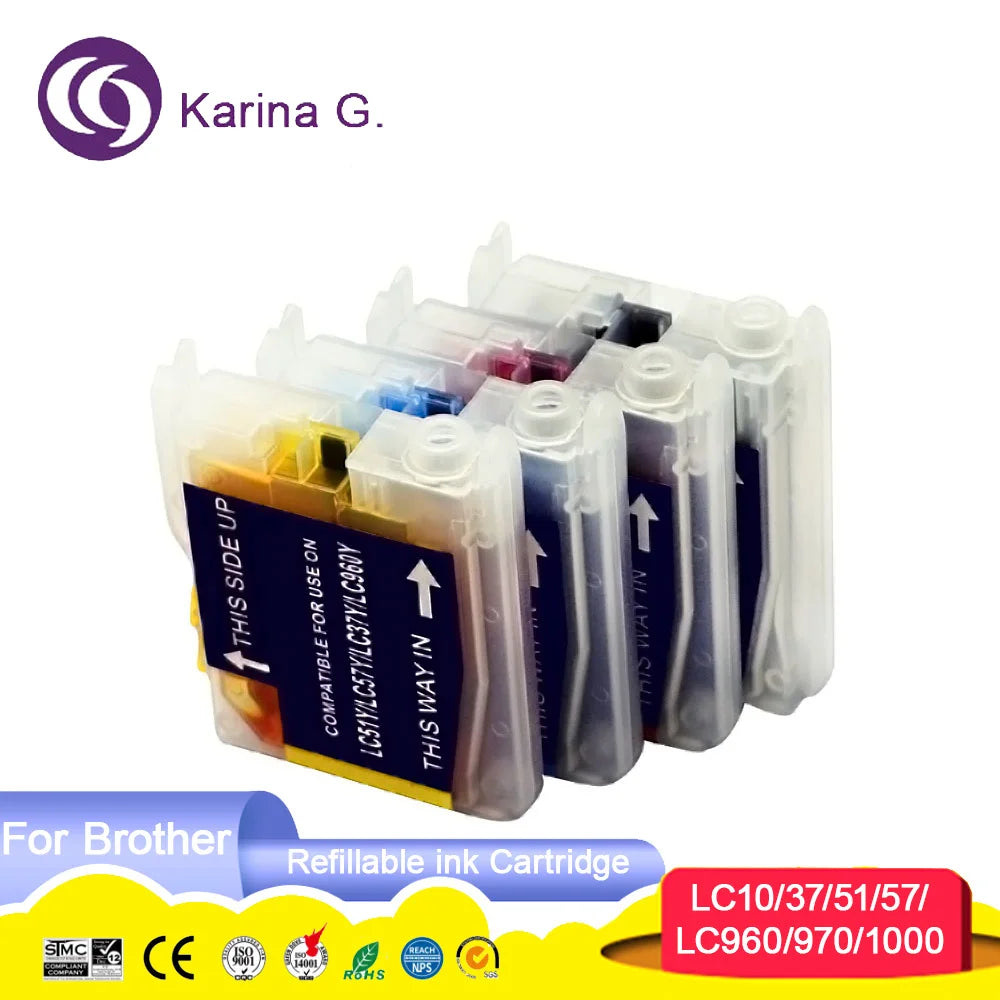 Karina G. LC10 / LC37 / LC51 / LC57 / LC960 / LC970 / LC1000 Hervulbare Cartridge voor Brother