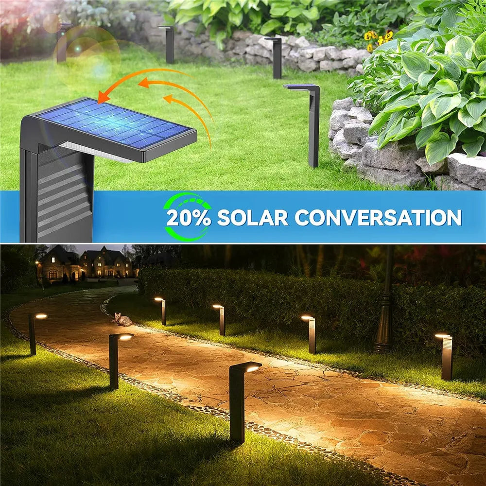 DVOLADOR Éclairage solaire de jardin – Lampes de pelouse LED étanches (IP65)