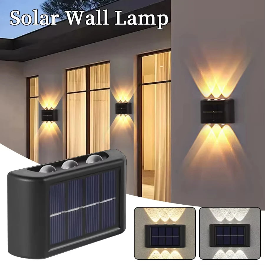 🔆 ZHIYU Solar Wandlamp Up & Down – Waterdichte LED Wall Washer