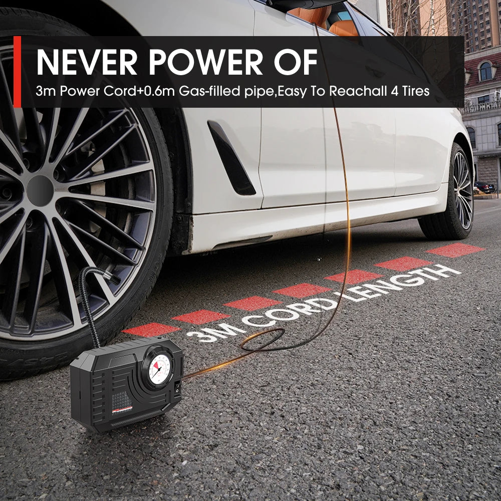 Mini pompe à air électrique pour voiture et vélo – Pompe à pression de pneus portable