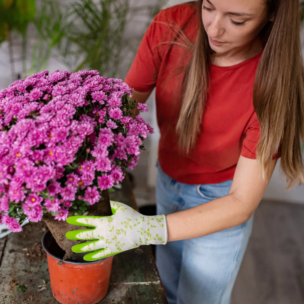 Gartenhandschuhe für Damen – Atmungsaktive Arbeitshandschuhe aus Schaumlatex (Einheitsgröße)