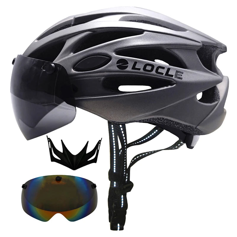 🚴 Casque de vélo LOCLE avec lunettes magnétiques – Casque VTT et vélo de route ultraléger avec visière pare-soleil