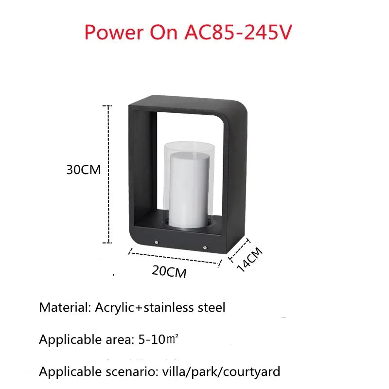 🌿 Lampe de jardin LED IISINUO – Lampe de pelouse paysagère en acier inoxydable IP65 (85-265V)