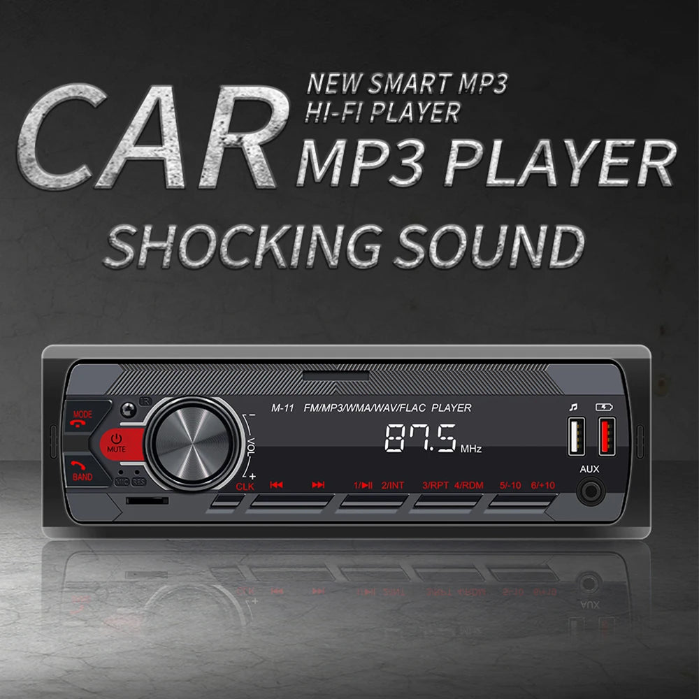 Podofo 1DIN Bluetooth Autoradio MP3 Speler – FM Radio, USB, AUX & TF Kaart met Afstandsbediening